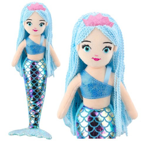 Pluszowa Syrenka Przytulanka Holograficzny Ogon Niebieska 48cm LEAN Toys
