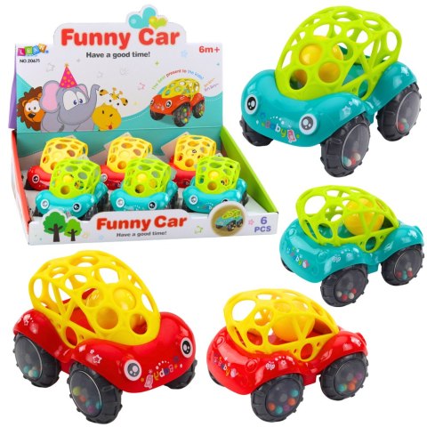 Samochodzik Autko Grzechota Dla Niemowląt Czerwony Zielony LEAN TOYS