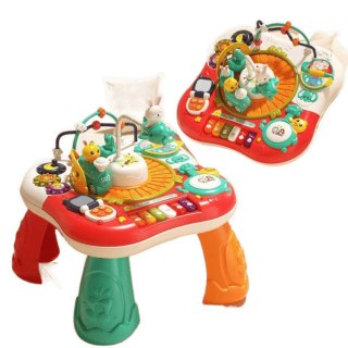 Stolik Edukacyjny Interaktywny Panel Muzyczny Pianinko 2w1 Czerwony LEAN Toys