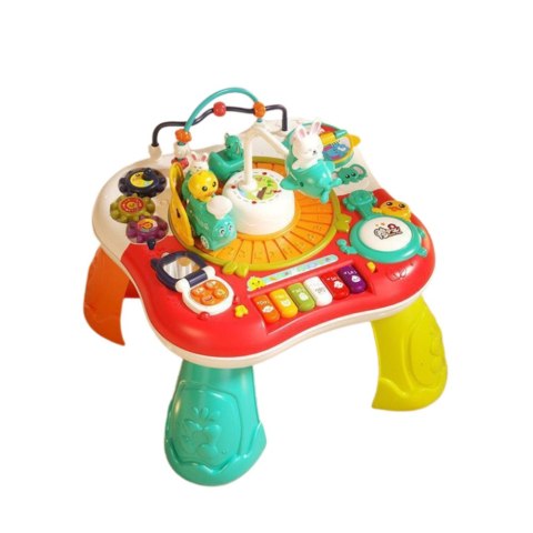 Stolik Edukacyjny Interaktywny Panel Muzyczny Pianinko 2w1 Czerwony LEAN Toys