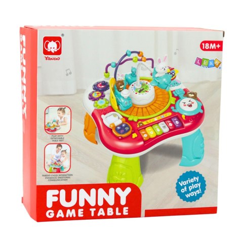 Stolik Edukacyjny Interaktywny Panel Muzyczny Pianinko 2w1 Czerwony LEAN Toys