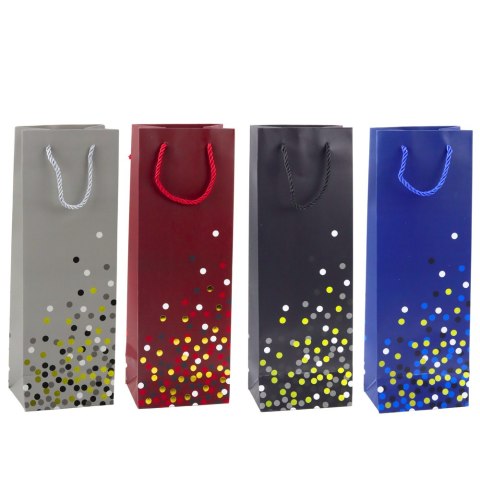 Torba Prezentowa Na Butelkę Wino W Kropki 36 x 12 x 9cm LEAN