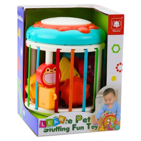 Walec Kostka Sensoryczna Interaktywna Bębenek Lis Światła Dźwięki Kolorowa LEAN Toys