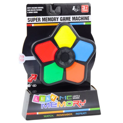 Elektroniczna Gra Logiczna Memory Gwiazdka Zręcznościowa Światła Dźwięki LEAN Toys