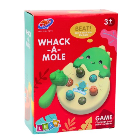 Gra Zrecznościowa Mini Whack A Mole Dinozaur W Jajku Zielony LEAN Toys
