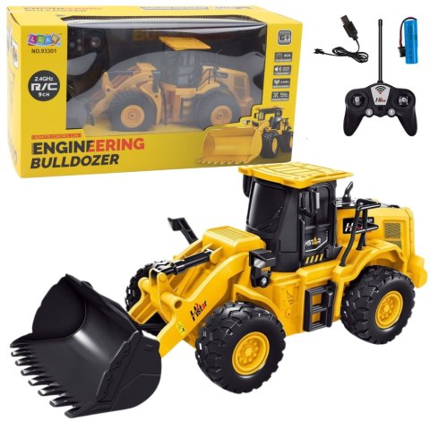 Koparka Buldożer Zdalnie Sterowany RC 2.4G 6CH Żółty LEAN Toys