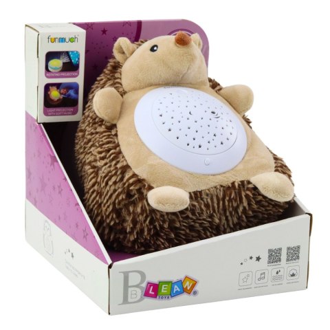 Pluszowy Jeż Usypiająca Przytulanka Światło Dźwięk Brązowy LEAN Toys