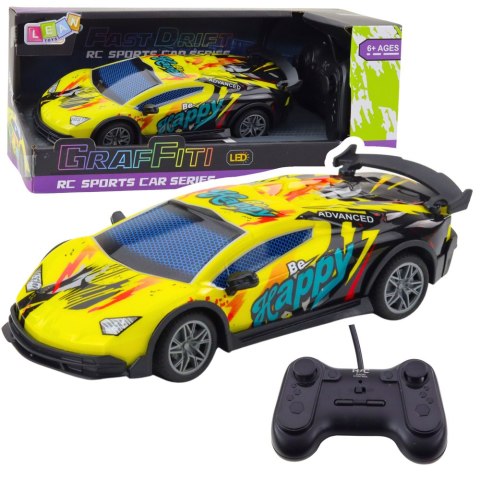 Samochód Sportowy Zdalnie Sterowany RC Światła LED Żółty 1:22 LEAN Toys