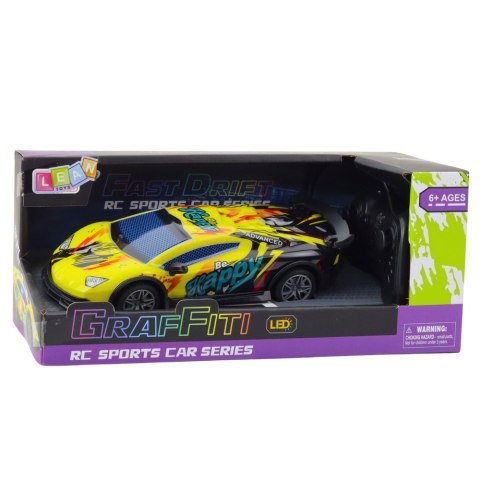 Samochód Sportowy Zdalnie Sterowany RC Światła LED Żółty 1:22 LEAN Toys