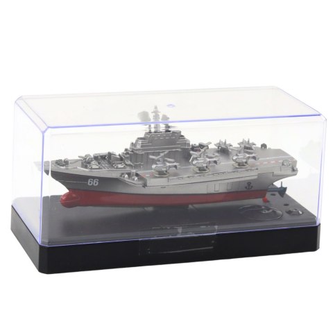 Statek Militarny Łódź Zdalnie Sterowana RC Srebrna 15cm LEAN Toys