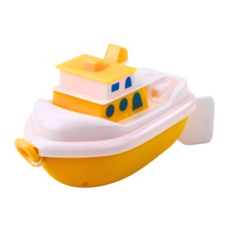Zabawka Do Kąpieli Naciągana Łódź Biało Żółta Mix LEAN TOYS