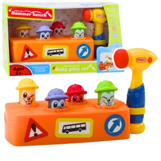 Zabawka Interaktywna Kolorowy Tłuczek Młotek Chomiki Roboty Drogowe LEAN Toys