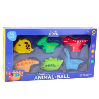 Zestaw Zabawek Do Kąpieli Dinozaury Gumowe Kolorowe 6szt LEAN Toys