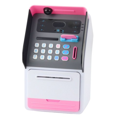 Bankomat Sejf Skarbonka Kod PIN Karta Bankomatowa Różowy LEAN Toys