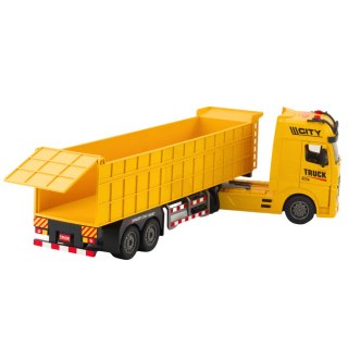 Ciężarówka Transportowa Podnoszona Naczepa Światła Dźwięki Żółta LEAN Toys