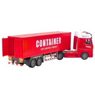 Ciężarówka Transportowa Z Kontenerem Światła Dźwięki Czerwona LEAN Toys