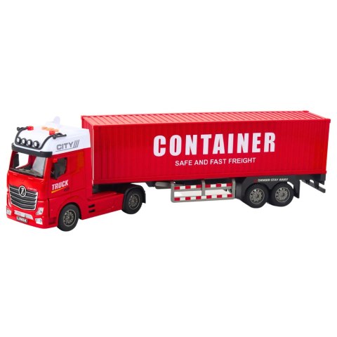 Ciężarówka Transportowa Z Kontenerem Światła Dźwięki Czerwona LEAN Toys