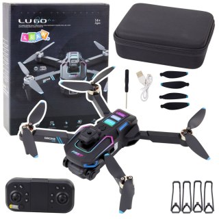 Dron LU60 Podwójna Kamera HD Światła LED Aplikacja Czarny LEAN Toys