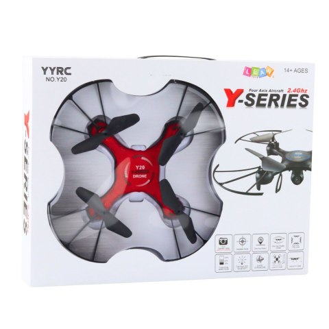 Dron Y20 UFO Zdalnie Sterowany Światła Obrót 360° Czerwony LEAN Toys