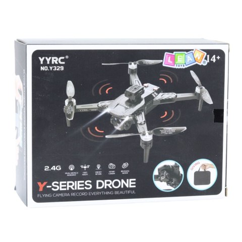 Dron Y329 Kamera HD WIFI Światła LED Aplikacja Czarny Karbonowy LEAN Toys
