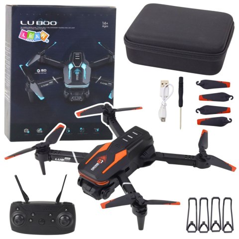 Dron Zdalnie Sterowany LU800 Kamera Światła LED Pomarańczowy LEAN Toys