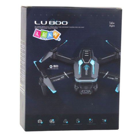 Dron Zdalnie Sterowany LU800 Kamera Światła LED Pomarańczowy LEAN Toys