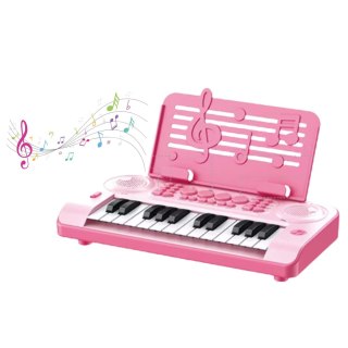 Elektroniczne Pianinko Edukacyjne 24K Podstawka Na Nuty Różowe LEAN Toys
