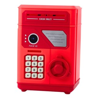 Elektroniczny Sejf Bankomat Skarbonka Na PIN Dla Dzieci Czerwony LEAN Toys