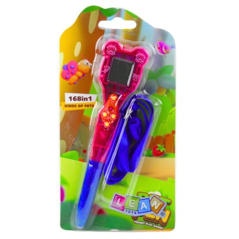 Gra Elektroniczna Z Długopisem 168w1 Smycz Niebiesko-Różowa LEAN TOYS
