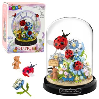 Klock Konstrukcyjne Kompozycja Kwiatowa Z Biedronkami W Kopule 596 el. LEAN Toys