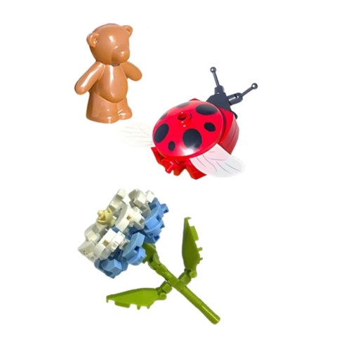 Klock Konstrukcyjne Kompozycja Kwiatowa Z Biedronkami W Kopule 596 el. LEAN Toys