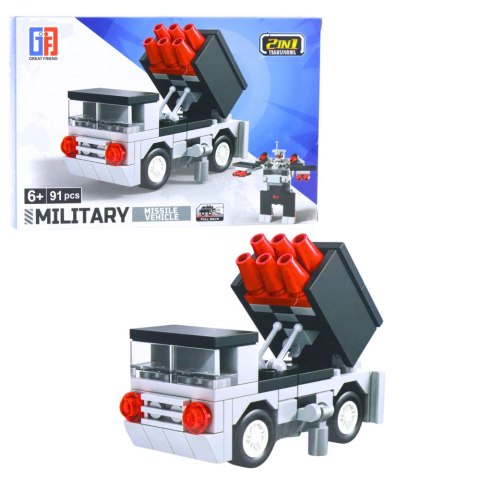Klocki Konstrukcyjne 2w1 Pojazdy Wojskowe Środki Transportu Robot LEAN TOYS