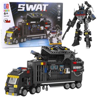 Klocki Konstrukcyjne 8w1 Pojazd SWAT Policja Robot 826 el. LEAN Toys