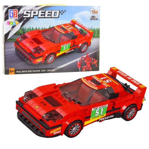 Klocki Konstrukcyjne Auto Robot 2w1 Czerwony Napęd 329 el. LEAN Toys