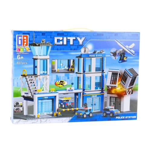 Klocki Konstrukcyjne Baza Policyjna Pojazdy Radiowozy Policja 4w1 807 el. LEAN Toys