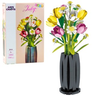 Klocki Konstrukcyjne Bukiet Tulipany W Wazonie 1250 el. LEAN Toys