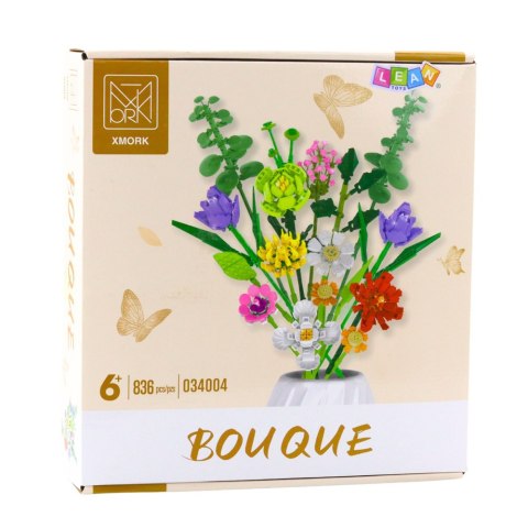 Klocki Konstrukcyjne Dekoracyjny Bukiet Kwiaty Kolorowe 836 el. LEAN Toys