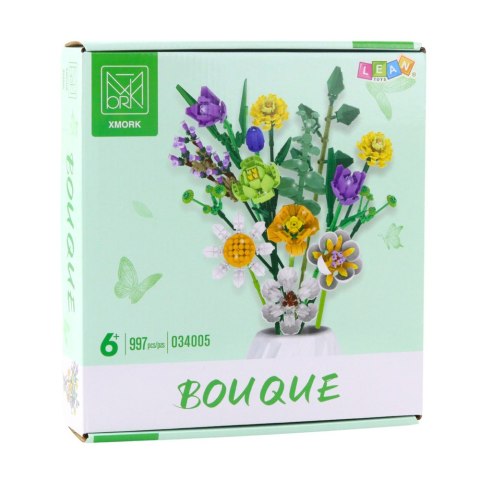 Klocki Konstrukcyjne Dekoracyjny Bukiet Kwiaty Kolorowe 997 el. LEAN Toys