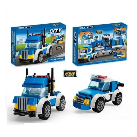 Klocki Konstrukcyjne Policja Helikopter Pojazdy Budynki 98-118 el. Mix LEAN Toys