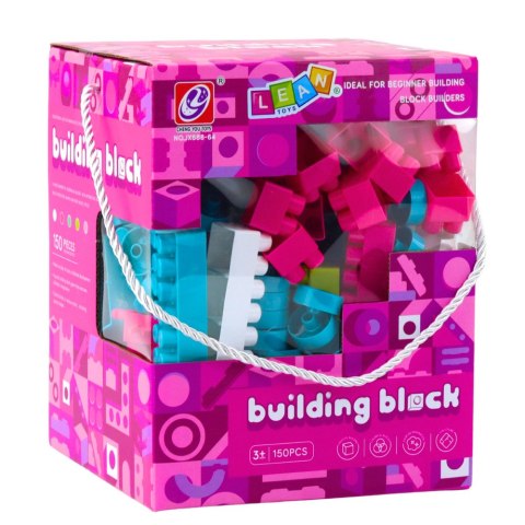 Klocki Konstrukcyjne Przestrzenne Pastelowe Różowe 150 el. LEAN Toys