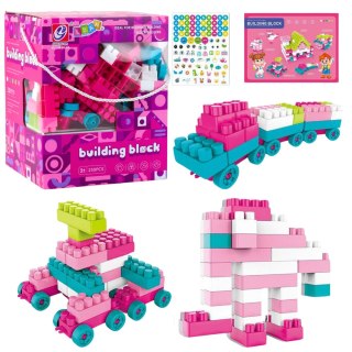 Klocki Konstrukcyjne Przestrzenne Pastelowe Różowe 230 el. LEAN Toys