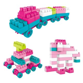 Klocki Konstrukcyjne Przestrzenne Pastelowe Różowe 360 el. LEAN Toys