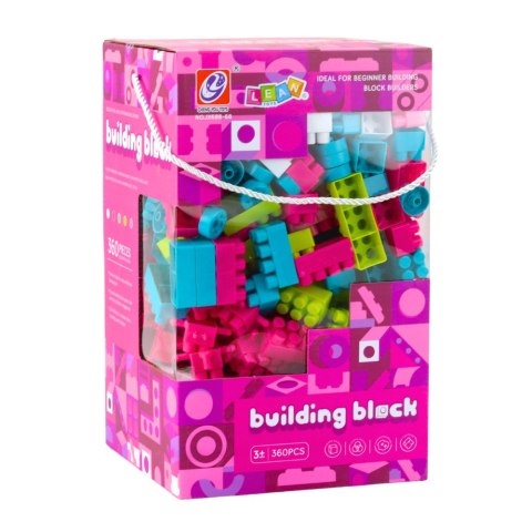 Klocki Konstrukcyjne Przestrzenne Pastelowe Różowe 360 el. LEAN Toys