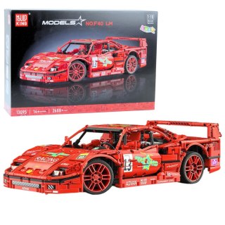 Klocki Konstrukcyjne Samochód Sportowy Wyścigowy Czerwony 1:10 2688 el. LEAN Toys