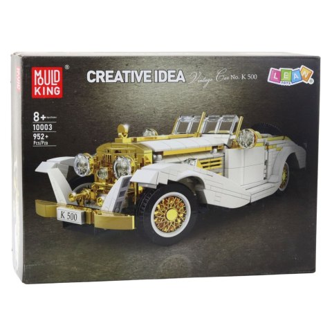 Klocki Konstrukcyjne Samochód Vintage Klasyk K500 Biało-Złoty 952 el. LEAN Toys