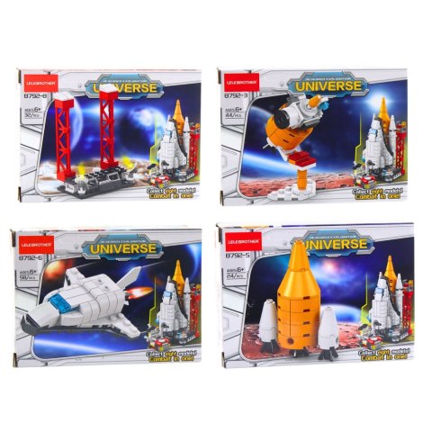 Klocki Konstrukcyjne Stacja Kosmiczna Rakieta Kolekcja 24-58 el. Mix LEAN TOYS
