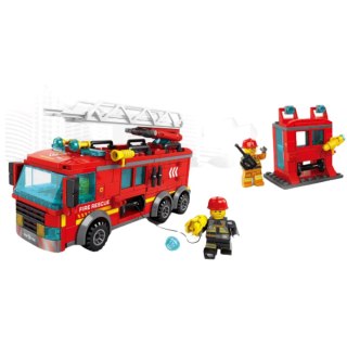 Klocki Konstrukcyjne Wóz Straży Pożarnej Z Drabiną 275 el. LEAN Toys