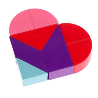 Klocki Magnetyczne Tangram Układanka Serce Naklejki 8 el. LEAN Toys