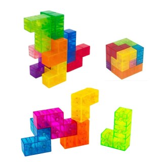 Klocki Magnetyczne Układanka Magic Cube 156 Kart Z Wyzwaniami 9 el. LEAN Toys