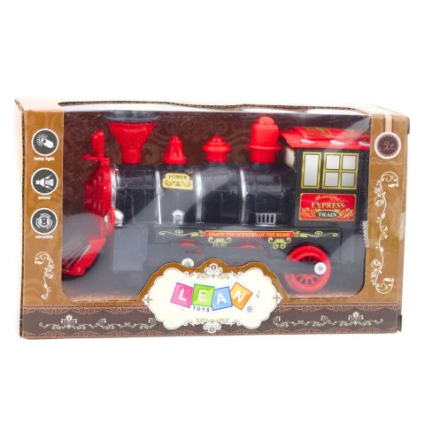 Lokomotywa Klasyczna Elektryczna Czujnik Przeszkód Światła Dźwięki LEAN Toys